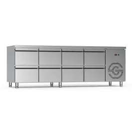 Koelwerkbank - 8 Lades - 213 Liter - RVS - 230V - H 85 x B 224.2 x D 70 CM - G-Line