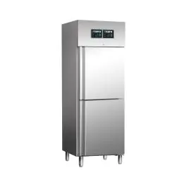 Koel- & Vriescombinatie - Ventilator - Digitale Temperatuurregeling - RVS - 2x129 Liter - 230V - H 201 x B 68 x D 84.5 CM - Saro - 323-1220