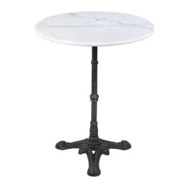 Tafel - Rond - 3 Teens - Marmer Wit - Gietijzer - Ø 60 x H 72 CM - G-Line