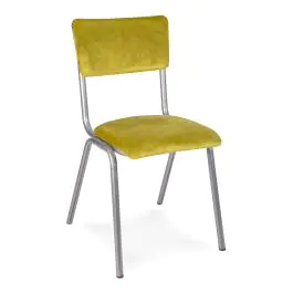 Stoel Old School - Stapelbaar - Vintage Metal - Groen - Velvet - G-Line