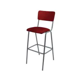Barkruk Oldschool - Vintage Metal - Rood - Velvet - G-Line