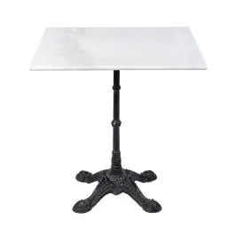 Tafel - Vierkant - 4 Teens - Marmer Wit - Gietijzer - H 72 x B 80 x D 80 CM - G-Line