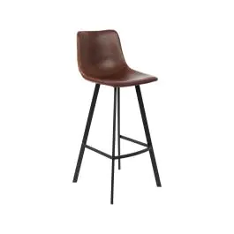Barkruk Nicolas - Cognac - Kunstleer - Zithoogte 80 CM - G-Line
