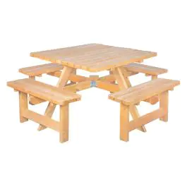 Picknicktafel - Vierkant - Zware Kwaliteit - Hout - B 220 x D 220 CM - G-Line