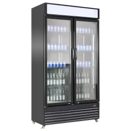 Koelkast - 780 Liter - 2-Deurs - Glazen Deur - Geforceerd - Zwart - Combisteel