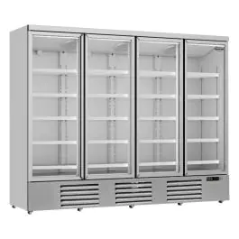 Koelkast - 2025 Liter - 4-Deurs - Glazen Deur - Geforceerd - Wit - Combisteel