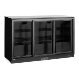 Barkoelkast - 308 Liter - 3-Deurs - Glazen Deur - Geventileerd - Zwart - Arktic
