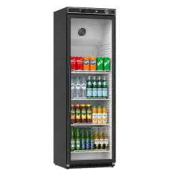 Koelkast - 369 Liter - 1-Deurs - Glazen Deur - Geventileerd - Zwart - G-Line