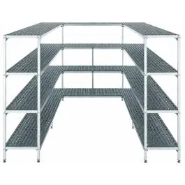 Stelling Tbv Koel- en vriescel - H 200 x B 180 x D 180 CM - U-Vorm - Aluminium / Kunststof - G-Line