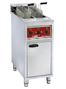 Friteuse - 2 x 10 Liter - Elektrisch - Aftapkraan - Onderstel - Diamond - FSM-2V6E/N