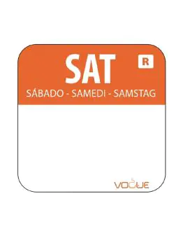 Daglabels - Afneembaar - Zaterdag - 1000 stuks - Oranje - H 2.4 x 2.4 CM - Vogue - L936
