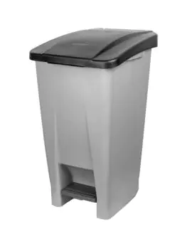 Pedaal Afvalbak - H 70 x 49 x 38 CM - 3.91 KG - Grijs - 60 Liter - Denox - 600060