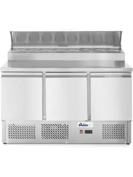 Saladette met 3 deuren en verhoogde GN vitrine 380L - RVS - H 105.5 X 70 X 136.5 CM - Arktic - 232897