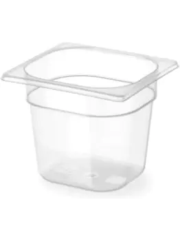 Container - 1/6 GN - 2.4 Liter - Transparant - H 14.7 x 16 x 17.2 CM - Hendi - 880418