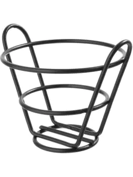Fritesmandje - Rond - Mat zwart - Hendi - 426494