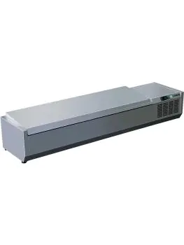 Koelvitrine - 6x 1/3 GN - Deksel - Digitale Temperatuurregeling - RVS - 230V - H 28 x B 150 x D 39.5 CM - Saro - 323-3142