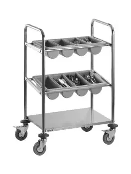 Bestekwagen - RVS - H 98 x B 63 x D 40 CM - Saro - 213-4005