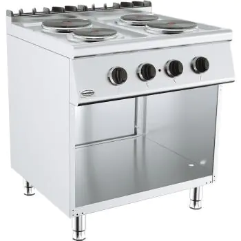 Kooktafel - Elektrisch - 4 Zones - Staand Model - 400V - H 90 x B 80 x D 70 CM - Combisteel