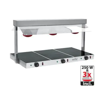 Warmhoudplaat M/Brug - H 46.9 x 108.9 x 52.6 CM - 19 KG - 220 - 240 V - 1530 W - RVS - +30°C / +85°C - Caterchef - 688630