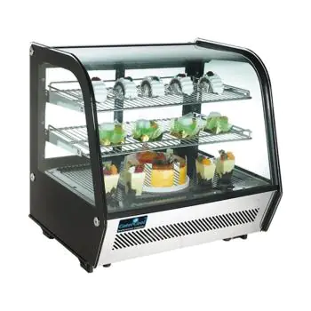 Koelvitrine - H 68.6 x 70.2 x 56.8 CM - 61 KG - 220 - 240 V - 160 W - Geventileerd - R600A - RVS - Zwart - 120 Liter - +0°C / +12°C - CaterCool - 712068
