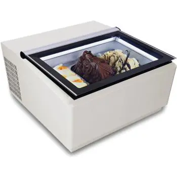 Schepijsvitrine - Klantzijde Open - Tafelmodel - Wit - 230V - H 37.5 x B 67 x D 75 CM - Combisteel