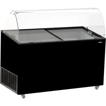 Schepijsvitrine Tenerife - 10x 5 Liter - Zwart - 230V - H 122.9 x B 143.9 x D 72.7 CM - Combisteel