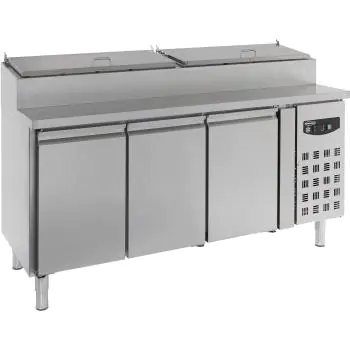 Saladette - 8x 1/3 GN - 3-Deurs - RVS - 230V - H 108.5 x B 179.5 x D 70 CM - Combisteel