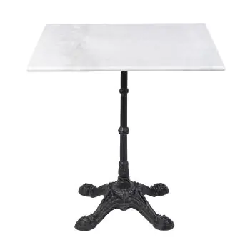 Tafel - Vierkant - 4 Teens - Marmer Wit - Gietijzer - H 72 x B 70 x D 70 CM - G-Line