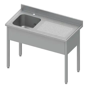 RVS Horeca Spoeltafel - 1 Bak Links - Zonder Onderschap - G-Line