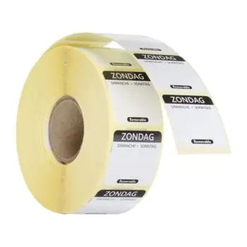 Daglabel - 1000 Stuks - Zondag - Hendi