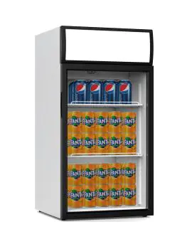 Koelkast Mini - 80 Liter - 1-Deurs - Glazen Deur - Geventileerd - Wit - G-Line