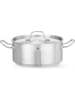 Kookpan laag - met deksel - RVS 1810 - H 10.5 X 25.5 X 35 CM - Hendi - 830406