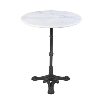 Tafel - Rond - 3 Teens - Marmer Wit - Gietijzer - Ø 70 x H 72 CM - G-Line