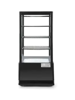 Koelvitrine - 78 Liter - Zwart - Tafelmodel - Display Kast - 3 Schappen - Hendi - 233658