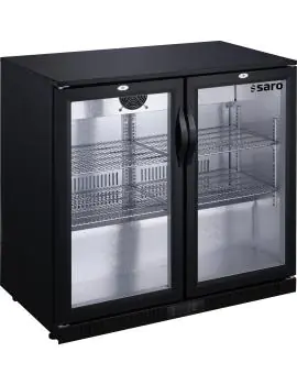 Barkoelkast - 198 Liter - 2-Deurs - Glazen Deur - Geforceerd - Zwart - Saro