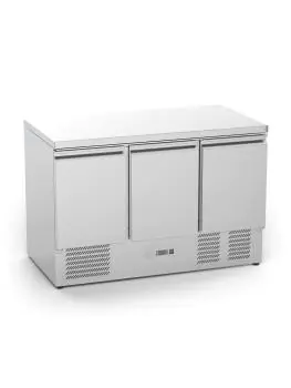 Koelwerkbank - 3-Deurs - 368 Liter - RVS - 230V - H 88 x B 136.5 x D 70 CM - G-Line