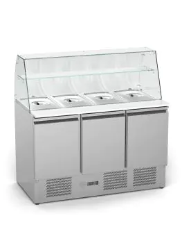 Saladette - 3-Deurs - 368 Liter - RVS - 230V - H 85 x B 136.5 x D 70 CM - G-Line