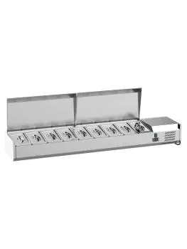 Gekoelde Opzetvitrine - 9 x 1/3 GN - RVS Opzet - 230V - B 200 CM - G-Line