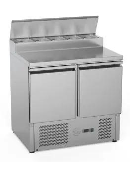Saladette - 2-Deurs - 240 Liter - RVS - 230V - H 97 x B 90 x D 70 CM - G-Line