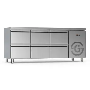 Koelwerkbank - 6 Lades - RVS - 230V - H 85 x B 179.2 x D 70 CM - G-Line