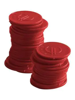 Consumptiemunten - ABS - rood CM - Bar up - 665145