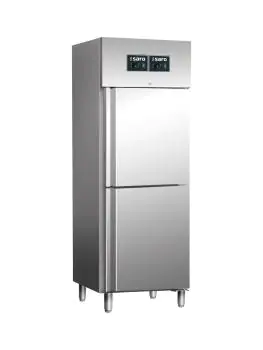 Koel- & Vriescombinatie - Ventilator - Digitale Temperatuurregeling - RVS - 2x129 Liter - 230V - H 201 x B 68 x D 84.5 CM - Saro - 323-1220
