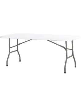 Tafel inklapbaar - 180 x 74 Cm - Wit/ Grijs - Buffet