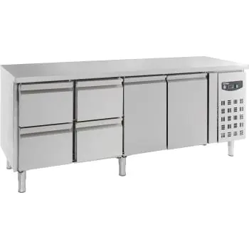 Koelwerkbank - 4 Laden - 2-Deurs - 553 Liter - 230V - H 85 x B 223 x D 70 CM - Combisteel