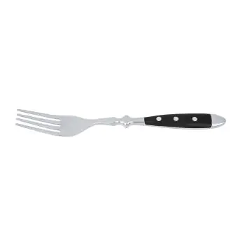 Tafelvork - 6 Stuks - Zwart Heft - RVS - L 20.2 CM - G-Line