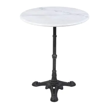 Tafel - Rond - 3 Teens - Marmer Wit - Gietijzer - Ø 60 x H 72 CM - G-Line
