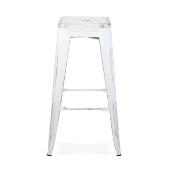 Barkruk Retro - Vintage Look - Wit - Metaal - G-Line