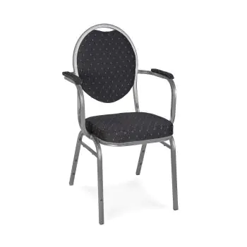 Stackchair - Stapelbaar - Armleuning - Zwart - G-Line