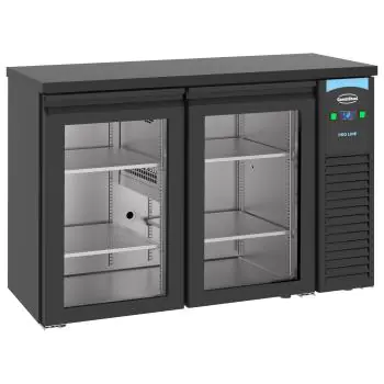 Barkoelkast - 320 Liter - 2-Deurs - Glazen Deur - Geforceerd - Zwart - Combisteel