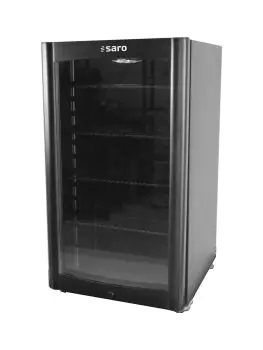 Koelkast - 98 Liter - 1-Deurs - Glazen Deur - Zwart - Saro